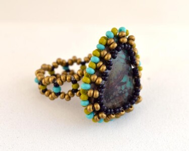 设计 标题为“Green turquoise ring” 由Irena Zelickman, 原创艺术品, 首饰