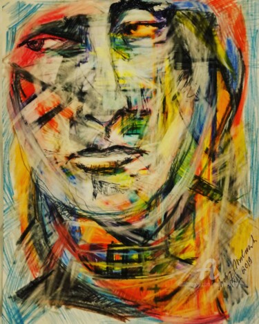 Painting titled "Behind the Mask (11…" by Andrew Walaszek, Original Artwork, Pencil