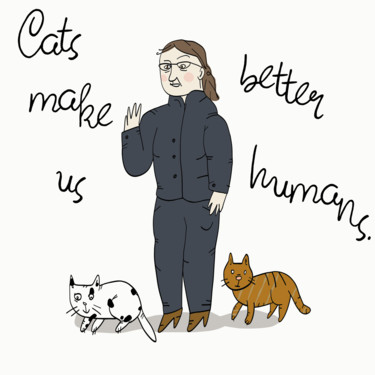 제목이 "Cat owners"인 디지털 아트 Danka Markiewicz로, 원작, 2D 디지털 작업