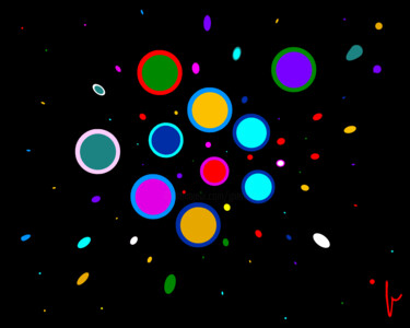 Digital Arts titled "Cosmogonie" by Jean Paul Pierozzi, Original Artwork, Digital Painting