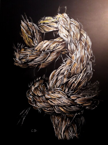 绘画 标题为“cordages” 由Catherine Digue - Turpin, 原创艺术品, 水粉
