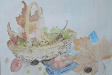 moisson d'automne Peinture intitulée "moisson d'automne" par Pascale Coutoux, Œuvre d'art originale, Aquarelle