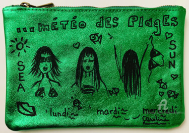 Dessin intitulée "Météo des Plages" par Caroline Montigneaux, Œuvre d'art originale, Marqueur