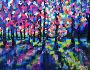 Heart of the city Painting titled "Heart of the city" by Ksenia Tsyganyuk, Original Artwork, Acrylic Mounted on Wood Stretcher frame