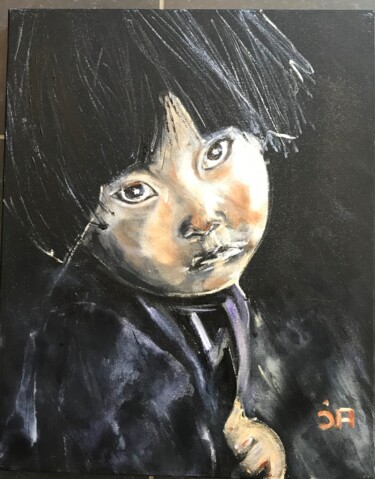 绘画 标题为“Enfant asiatique” 由Joele Ardans, 原创艺术品, 丙烯