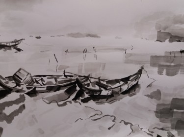 Peinture intitulée "Min Binh 1" par Marc Declercq, Œuvre d'art originale, Encre