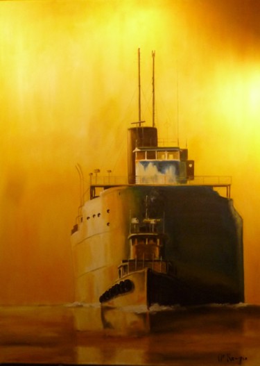 Peinture intitulée "Ciel jaune" par Mc Kenzie, Œuvre d'art originale, Huile