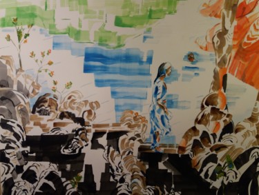 Peinture intitulée "Along Bay 3" par Marc Declercq, Œuvre d'art originale, Encre