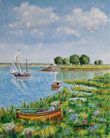 Peinture intitulée "SAIN VALERY SUR SOM…" par Alain Dervillez, Œuvre d'art originale, Huile