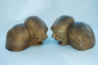 Sculpture intitulée "Bagarre" par Béatrice De Greef, Œuvre d'art originale, Bronze