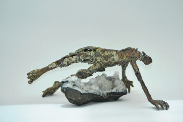 Sculpture intitulée "La chute" par Béatrice De Greef, Œuvre d'art originale, Bronze