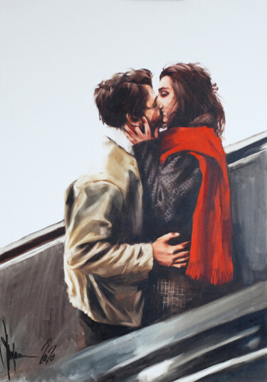 Painting titled "Metro" by Igor Shulman, Original Artwork, Oil