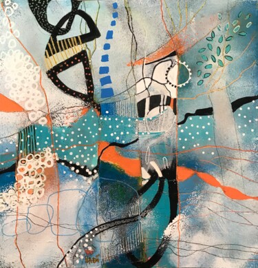 Peinture intitulée "It's snowing on the…" par Nadine Falguieres (NADI), Œuvre d'art originale, Acrylique Monté sur Carton