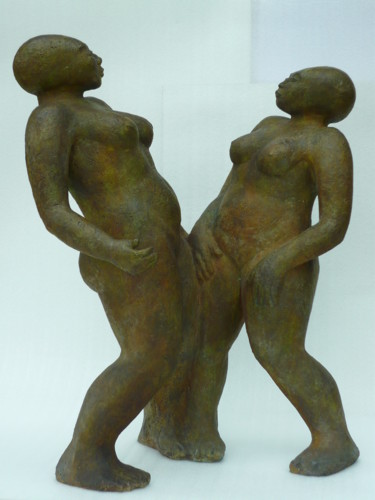 Sculpture intitulée "Bavardage" par Béatrice De Greef, Œuvre d'art originale, Bronze