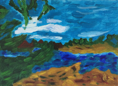 Painting titled "#Saint-Honorat" by François Martigné, Original Artwork, Oil