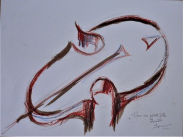 Dessin intitulée "violon surréaliste…" par Servin, Œuvre d'art originale, Crayon