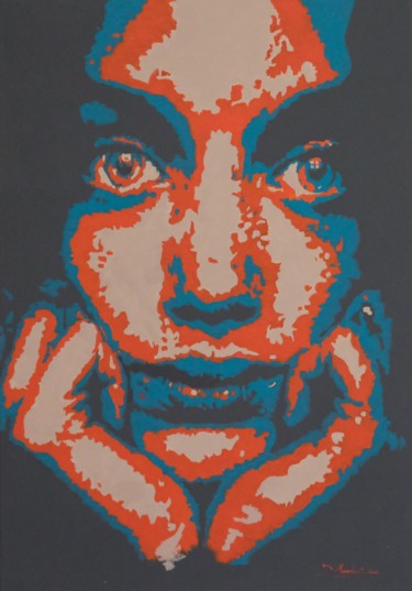 Peinture intitulée "Portrait pop" par Véronique Jolly, Œuvre d'art originale, Acrylique
