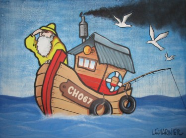Peinture intitulée "" Retour du large "" par Philippe Lemarinier, Œuvre d'art originale, Acrylique