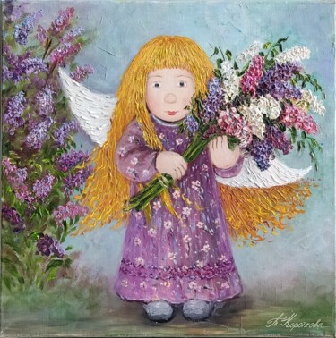 "Solar angel 5" başlıklı Tablo Tatyana Korotkova tarafından, Orijinal sanat, Petrol Ahşap Sedye çerçevesi üzerine monte edil…