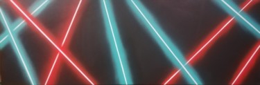 Peinture intitulée "Neon light" par Trä  Abstract Painting, Œuvre d'art originale, Bombe aérosol