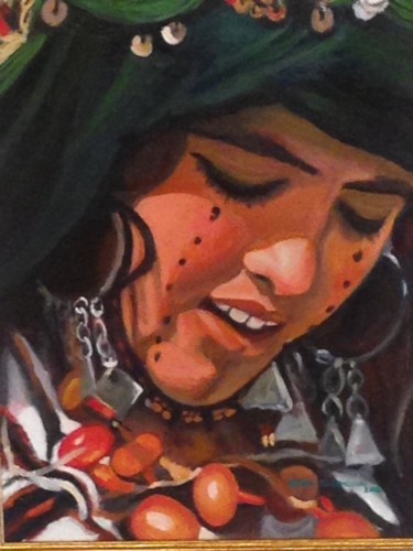 Peinture intitulée "LA SONRISA DEL DESI…" par Hafida El Oumlouki Shaïmi, Œuvre d'art originale, Huile