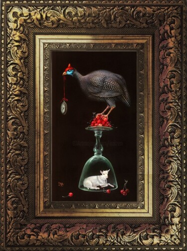 Pyramid with Cherries. Framed Print on canvas