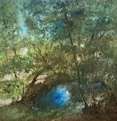 Peinture intitulée "La petite mare" par Rita Cau, Œuvre d'art originale, Huile