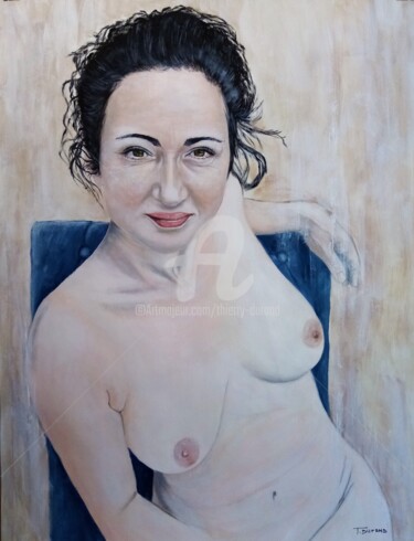 Ange fait une pause Peinture intitulée "Ange fait une pause" par Thierry Durand, Œuvre d'art originale, Acrylique
