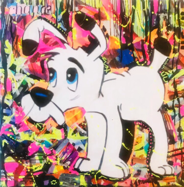 Peinture intitulée "LITTLE IDEFIX" par Patricia Ducept (Art'Mony), Œuvre d'art originale, Collages