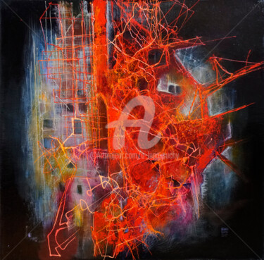 Pintura intitulada "Przestrzeń trzecia" por Anna Lupa-Suchy, Obras de arte originais, Óleo