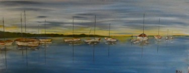 Peinture intitulée "Mouillage" par Benedicte De Crépy Dubarry, Œuvre d'art originale, Huile