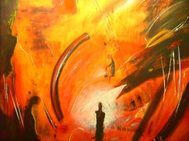 Peinture intitulée "Mystère incandescent" par Bruno Briatte, Œuvre d'art originale, Huile