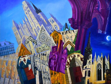 Notre Dame de Rouen Painting titled "Notre Dame de Rouen" by François Milcar, Original Artwork, Oil