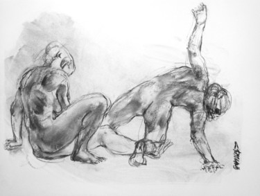 Dessin intitulée "fusain 1998 6" par Christian Rolland, Œuvre d'art originale, Fusain