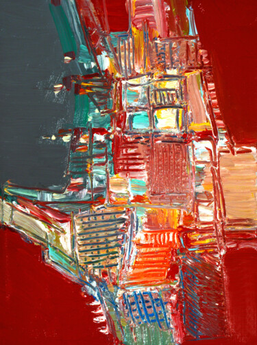 Pittura intitolato "Under construction 7" da Peppeluciani, Opera d'arte originale, Olio