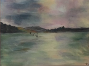Dessin intitulée "L'île du dedans" par Marie Claude Lambert, Œuvre d'art originale, Pastel