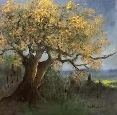 Le vieux chêne de Carmignan Peinture intitulée "Le vieux chêne de C…" par Rita Cau, Œuvre d'art originale, Huile