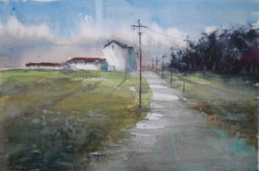 Peinture intitulée "Tuscan countryside 5" par Giorgio Gosti, Œuvre d'art originale, Aquarelle