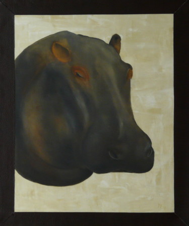 Les Trois Grands (Hippopotame) Peinture intitulée "Les Trois Grands (H…" par Maryse Chauvin, Œuvre d'art originale, Huile