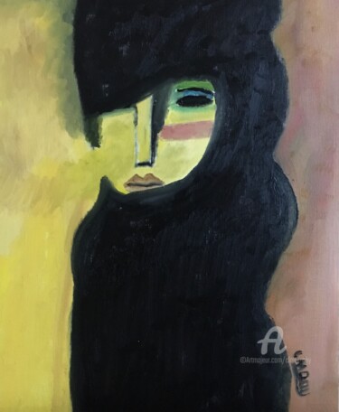 Peinture intitulée ""L'hiver"" par Claire Marie Gay, Œuvre d'art originale, Huile Monté sur Panneau de bois