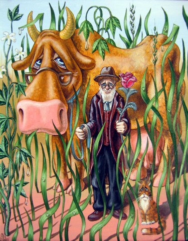 Peinture intitulée "Eggmass" par Victor Molev, Œuvre d'art originale, Huile Monté sur Châssis en bois
