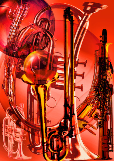 Free jazz Arts numériques intitulée "Free jazz" par Bernard Amiot, Œuvre d'art originale, Photo montage