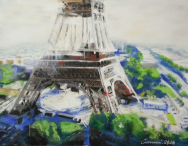 Leszek Gaczkowski (1953) - Tower By the Seine Peinture intitulée "Leszek Gaczkowski (…" par Leszek Gaczkowski, Œuvre d'art originale, Pastel