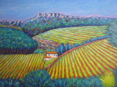 Suzette, vignes au pied des Dentelles Painting titled "Suzette, vignes au…" by Joel Jeanniot, Original Artwork, Oil