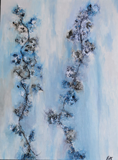 Les cerisiers Peinture intitulée "Les cerisiers" par Florence Albert, Œuvre d'art originale, Huile