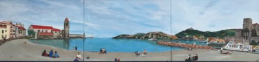 COLLIOURE plage de la citadelle Painting titled "COLLIOURE plage de…" by Jean Pierre Fetis, Original Artwork, Acrylic