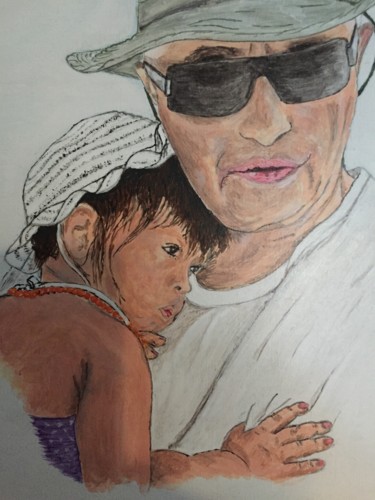 Painting titled "portrait de famille" by Jean Pierre Fetis, Original Artwork, Acrylic