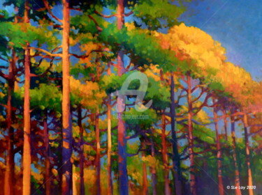 Peinture intitulée "Pinède" par Stéphane Le Lay, Œuvre d'art originale, Acrylique