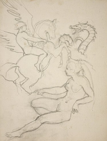 제목이 "Persée et Andromède"인 그림 Etzi로, 원작, 연필