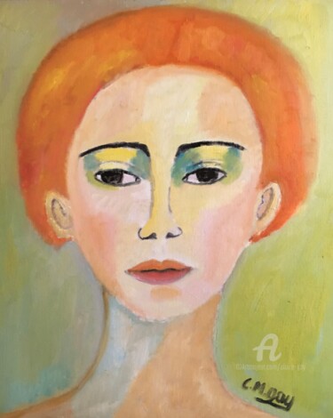 Pintura titulada ""Gentiane"" por Claire Marie Gay, Obra de arte original, Oleo Montado en Panel de madera